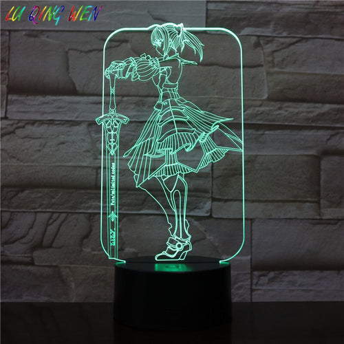 Anime Claymore Teresa Lamp Night Light Colorful Indoor Lamp Atmosphere Festival Gift Manga Table Lamp for Bedroom luminaria