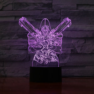 Game Led Night Light Overwatch Hero Angela Ziegler Nightlight Room Decor Boy Child Kids Gift OW Mercy Desk 3d Night Lamp Bedroom