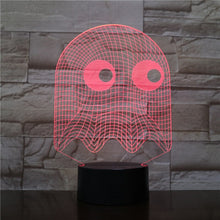 Load image into Gallery viewer, Arcade Game Pac Man Blinky Ghost 3d Night Lamp Table 7 Colors Changing Novelty Lighting Boy Child Kid Gift Pacman Led Nigh Light