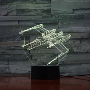 T-65B X-wing Starfighter 3d Led Night Light Boy Child Friend Holiday Gift Bedroom Decor Star Wars Table Night Lamp Space Fighter