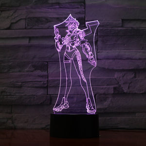 Game Overwatch D.Va Hana Song Kids Night Light LED Touch Sensor Bedroom Decor Light Holiday Present OW 3d Night Lamp Dva Bedside