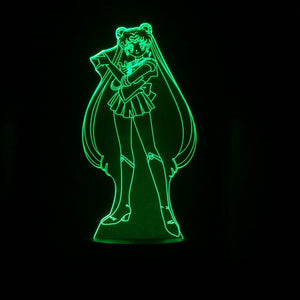 SM Sailor Moon Character LED Night Light Touch Sensor Decoration Bedroom Light Girl Kids Usagi Tsukino 3d Night Lamp Bedside