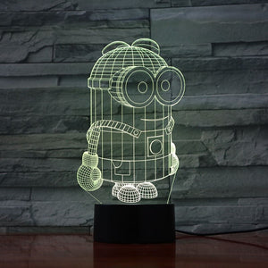 Unique Kids Led Night Light Despicable Me 2 Minions Nightlight for Children's Bedroom Decorative 3d Led Night Lamp Boys Gift