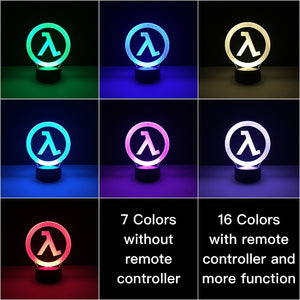 Child Led Nigh Light Half Life Logo Nightlight for Boys Bedroom Decorative Light Kids Best Birthday Gift Led Night Lamp Dropship