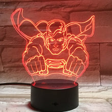 Load image into Gallery viewer, DC Marvel Superhero Superman Kids Led Night Light Usb Touch Sensor Room Decoration Lamp Child Boy Present 3D Night Lamp Superman