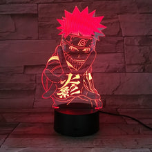 Load image into Gallery viewer, Anime Naruto Kids Led Night Light Gaara Nightlight Home Decorative Lamp Sasuke Uchiha Bedroom Table 3d Night Lamp Kakashi Hatake