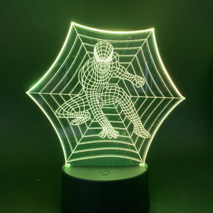 Usb Acrylic Table 3d Lamp Cobweb Spider Man Marvel Superhero Led Night Light 7 Colors Changing Touch Switch Nightlight Spiderman