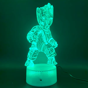 New 2019 Novelty Lighting Marvel Comics Guardians of The Galaxy Groot Figure Led Night Light Gift for Kids Nightlight 3d Lamp