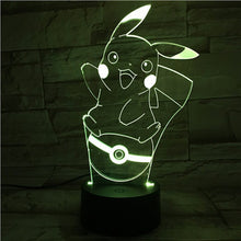 Load image into Gallery viewer, Pokemon Go Pikachu Figure Kids Night Light LED Bedside Atmosphere Colorful Night Light Child Holiday Gift 3D Lamp RGB Pikachu