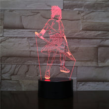 Load image into Gallery viewer, Anime Naruto Kids Led Night Light Gaara Nightlight Home Decorative Lamp Sasuke Uchiha Bedroom Table 3d Night Lamp Kakashi Hatake