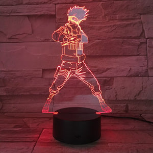 Anime Naruto Kids Led Night Light Gaara Nightlight Home Decorative Lamp Sasuke Uchiha Bedroom Table 3d Night Lamp Kakashi Hatake