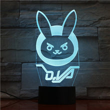 Load image into Gallery viewer, Game Overwatch D.Va Hana Song Kids Night Light LED Touch Sensor Bedroom Decor Light Holiday Present OW 3d Night Lamp Dva Bedside