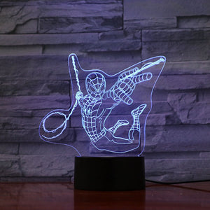 DC Marvel Superhero Spider Man Figure Kids Led Night Light Bedroom Decor Nightlight Child Birthday Gift 3D Night Lamp Spiderman