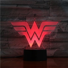 Load image into Gallery viewer, DC Marvel Superhero Wonder Woman Kids Led Night Light Usb Touch Sensor Bedroom Decoration Lamp Child Boy Present 3D Night Lamp