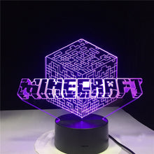 Load image into Gallery viewer, Kids Led Nightlight Minecraft Night light for Children Bedroom Decorative 3d Lamp Best Birthday Gift Usb Led Night Lamp for Boys