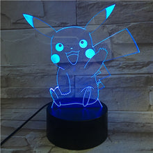 Load image into Gallery viewer, Pokemon Go Pikachu Figure Kids Night Light LED Bedside Atmosphere Colorful Night Light Child Holiday Gift 3D Lamp RGB Pikachu