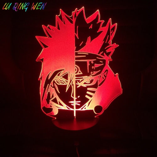 Anime Sasuke Led Night Light Naruto Face Color Changing Bedroom Decor Light Kids Birthday Present Manga Table Night Lamp Naruto