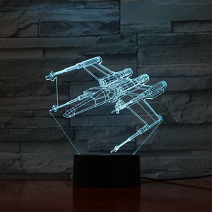 T-65B X-wing Starfighter 3d Led Night Light Boy Child Friend Holiday Gift Bedroom Decor Star Wars Table Night Lamp Space Fighter