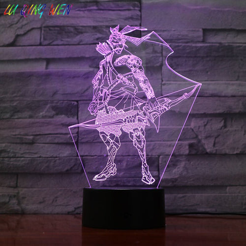 Game Overwatch Kids Night Light LED Sensor Shimada Hanzo Figure Bedroom Decor Light Birthday Present OW Table Night Lamp Bedside