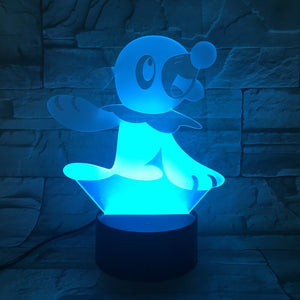 Pokemon Go Rowlet Figure 3d Night Light LED Touch Sensor Room luminaria Drop Shipping Battery Night Light Table Lamp Rowlet