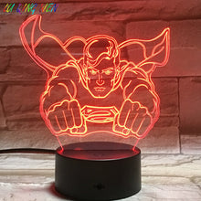 Load image into Gallery viewer, DC Marvel Superhero Superman Kids Led Night Light Usb Touch Sensor Room Decoration Lamp Child Boy Present 3D Night Lamp Superman