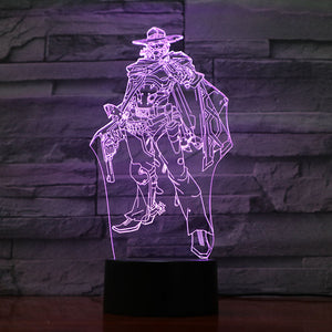 Game Led Night Light Overwatch Hero Angela Ziegler Nightlight Room Decor Boy Child Kids Gift OW Mercy Desk 3d Night Lamp Bedroom