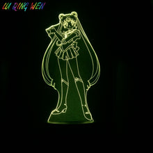 Load image into Gallery viewer, SM Sailor Moon Character LED Night Light Touch Sensor Decoration Bedroom Light Girl Kids Usagi Tsukino 3d Night Lamp Bedside