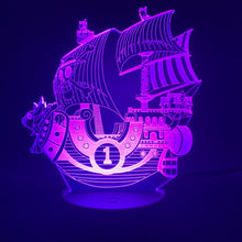 Load image into Gallery viewer, 3d Illusion Lamp Anime One Piece Boat Thousand Sunny Led Night Light for Boys Birthday Gift Children&#39;s Bedroom Decor Nightlight