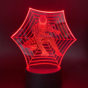 Usb Acrylic Table 3d Lamp Cobweb Spider Man Marvel Superhero Led Night Light 7 Colors Changing Touch Switch Nightlight Spiderman