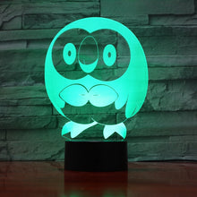 Load image into Gallery viewer, Pokemon Go Rowlet Figure 3d Night Light LED Touch Sensor Room luminaria Drop Shipping Battery Night Light Table Lamp Rowlet