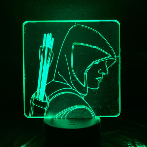 Cool Children's Led Night Light Green Arrow Nightlight for Kids Room Decor Baby Sleeping Lamp Marvel Superhero Led Night Lamp 3d