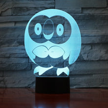 Load image into Gallery viewer, Pokemon Go Rowlet Figure 3d Night Light LED Touch Sensor Room luminaria Drop Shipping Battery Night Light Table Lamp Rowlet