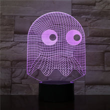 Load image into Gallery viewer, Arcade Game Pac Man Blinky Ghost 3d Night Lamp Table 7 Colors Changing Novelty Lighting Boy Child Kid Gift Pacman Led Nigh Light