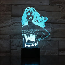 Load image into Gallery viewer, DC Marvel Superhero Wonder Woman Kids Led Night Light Usb Touch Sensor Bedroom Decoration Lamp Child Boy Present 3D Night Lamp