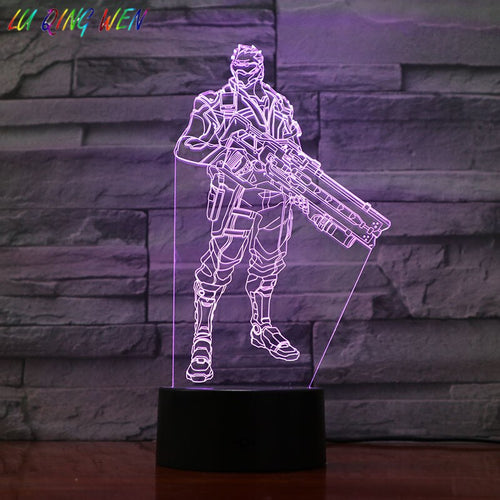 Game Overwatch Boy Night Light LED RGB Color Changing Soldier 76 Figure Room Decor Light Festival Gift OW 3d Night Lamp Bedroom