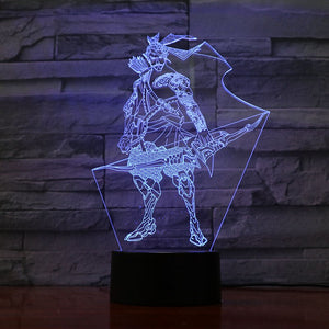 Game Overwatch Kids Night Light LED Sensor Shimada Hanzo Figure Bedroom Decor Light Birthday Present OW Table Night Lamp Bedside