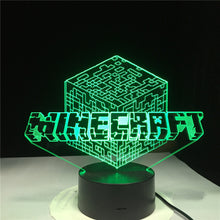 Load image into Gallery viewer, Kids Led Nightlight Minecraft Night light for Children Bedroom Decorative 3d Lamp Best Birthday Gift Usb Led Night Lamp for Boys