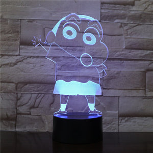 Anime Crayon Shin-chan Figure LED Night Light for Children Room Decor Battery Night Light Manga Holiday Gift Kids Table Lamp Bed