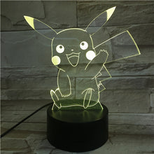 Load image into Gallery viewer, Pokemon Go Pikachu Figure Kids Night Light LED Bedside Atmosphere Colorful Night Light Child Holiday Gift 3D Lamp RGB Pikachu