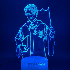 Child LED Night Light Lamp The Magic Boy Harry Potter Figure USB Battery Powered Nightlight for Kids Room Decor Lamp 3d Illusion