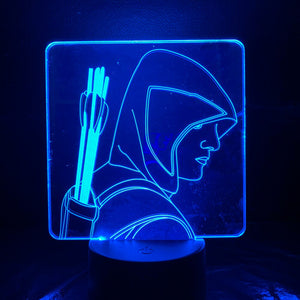 Cool Children's Led Night Light Green Arrow Nightlight for Kids Room Decor Baby Sleeping Lamp Marvel Superhero Led Night Lamp 3d