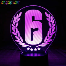 Load image into Gallery viewer, Game Led Night Light Rainbow Six Siege Table Lamp Room Decor Usb Charge Touch Sensor Light Boy Child Gift Night Lamp Rainbow Six