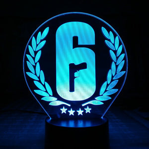 Game Led Night Light Rainbow Six Siege Table Lamp Room Decor Usb Charge Touch Sensor Light Boy Child Gift Night Lamp Rainbow Six