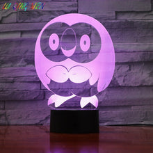 Load image into Gallery viewer, Pokemon Go Rowlet Figure 3d Night Light LED Touch Sensor Room luminaria Drop Shipping Battery Night Light Table Lamp Rowlet