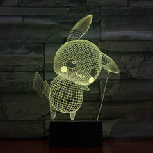 Load image into Gallery viewer, Pokemon Go Pikachu Figure Kids Night Light LED Bedside Atmosphere Colorful Night Light Child Holiday Gift 3D Lamp RGB Pikachu