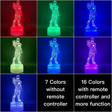 Load image into Gallery viewer, 3D Illusion Lamp Marvel Ironman Figure Nightlight for Kids Bedoom Decor Table Lamp Awesome Child Gift Iron Man Led Night Light