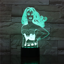 Load image into Gallery viewer, DC Marvel Superhero Wonder Woman Kids Led Night Light Usb Touch Sensor Bedroom Decoration Lamp Child Boy Present 3D Night Lamp