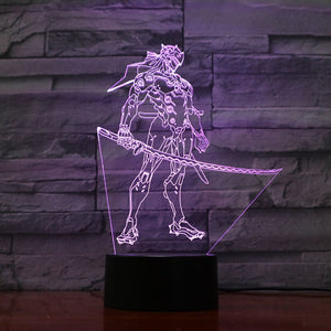 Game Overwatch Kids Night Light LED Sensor Shimada Hanzo Figure Bedroom Decor Light Birthday Present OW Table Night Lamp Bedside