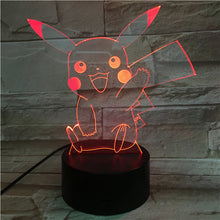 Load image into Gallery viewer, Pokemon Go Pikachu Figure Kids Night Light LED Bedside Atmosphere Colorful Night Light Child Holiday Gift 3D Lamp RGB Pikachu