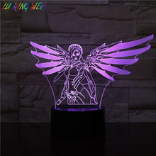 Load image into Gallery viewer, Game Led Night Light Overwatch Hero Angela Ziegler Nightlight Room Decor Boy Child Kids Gift OW Mercy Desk 3d Night Lamp Bedroom